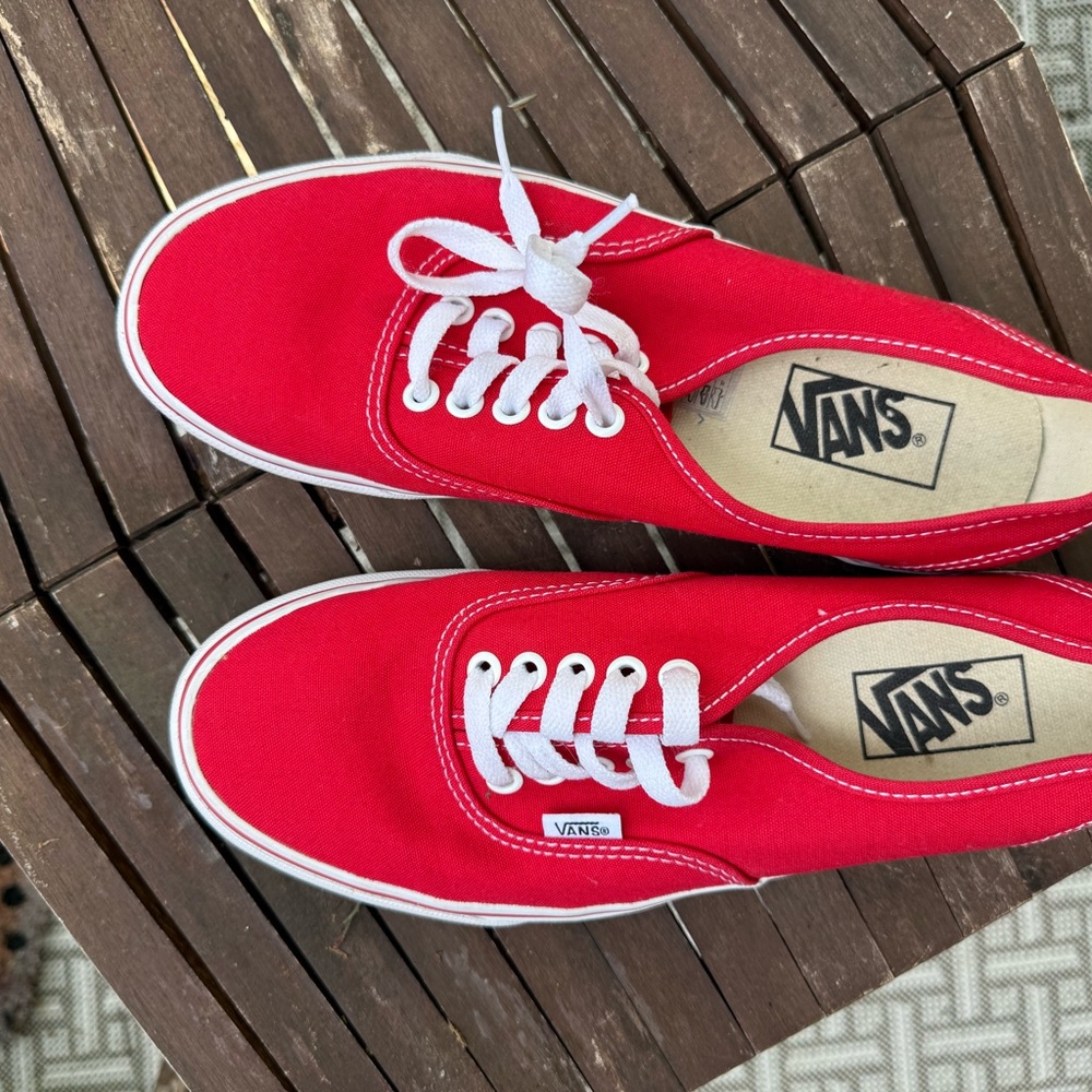 Vans Women's Red Canvas Sneakers